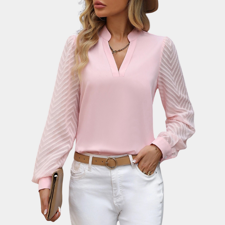 Zeynep - Elegant damebluse med v-hals