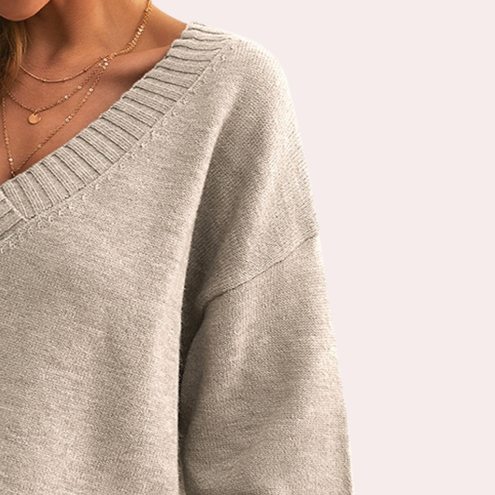 Aeliana - Elegant sweater med v-hals til kvinder