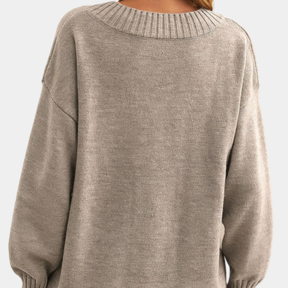 Aeliana - Elegant sweater med v-hals til kvinder