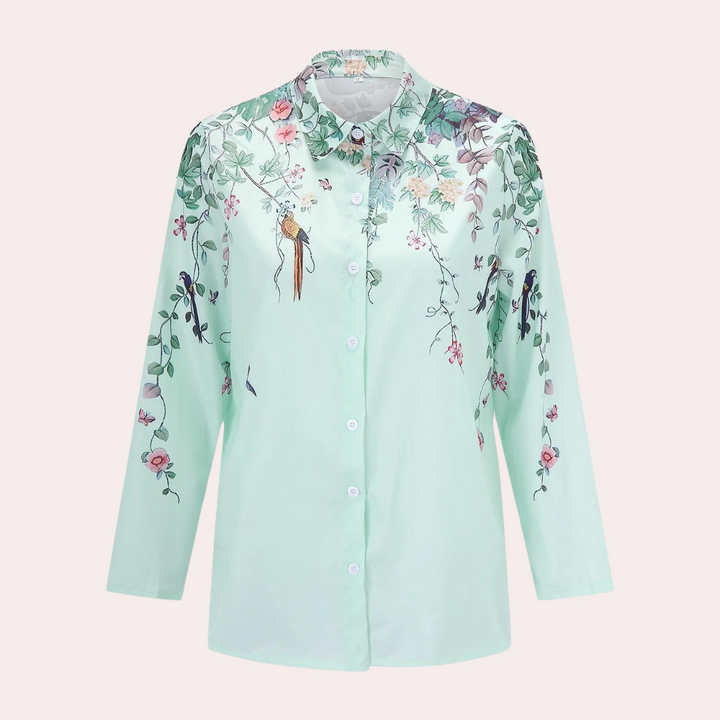 Blomstret bluse til kvinder