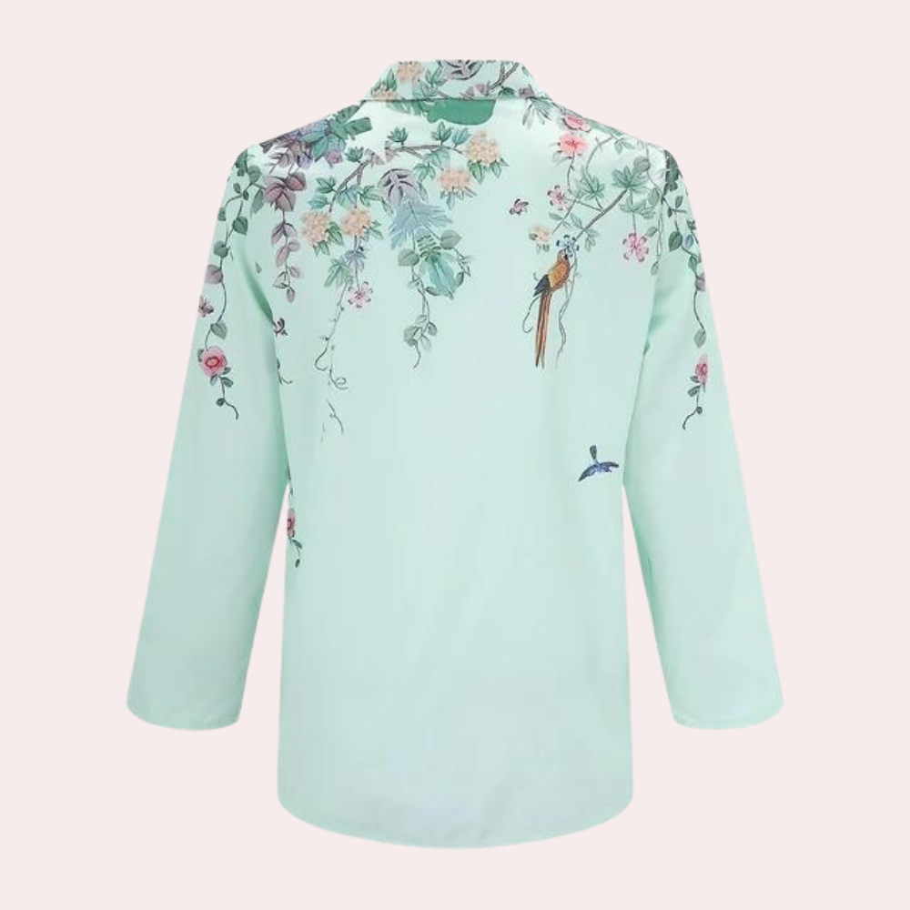 Blomstret bluse til kvinder