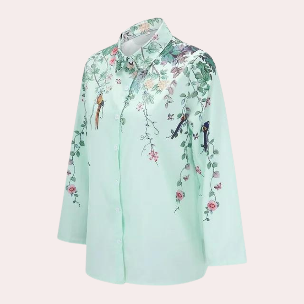 Blomstret bluse til kvinder