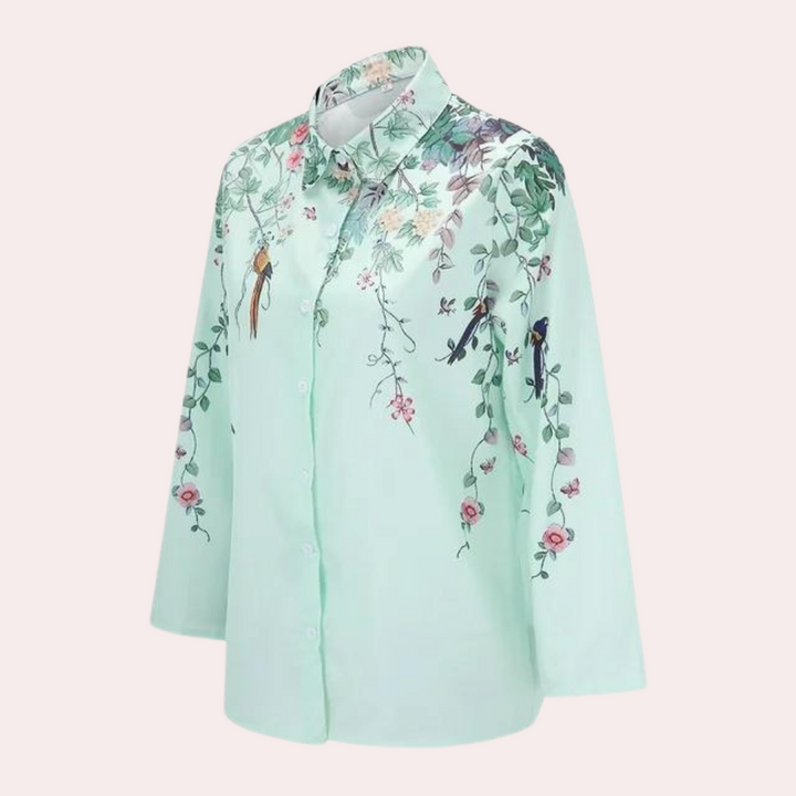 Blomstret bluse til kvinder