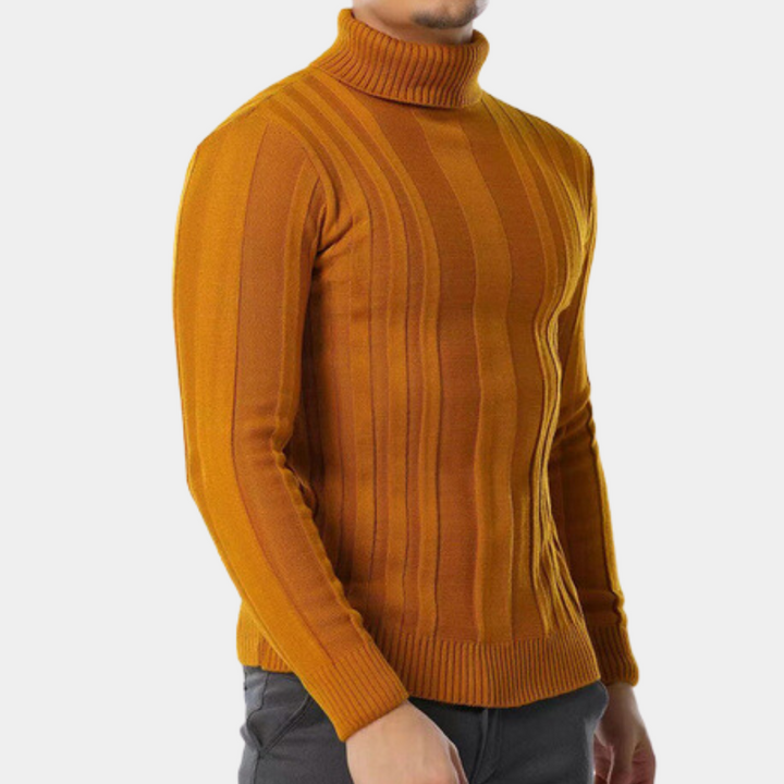 Varm rullekravesweater til mænd