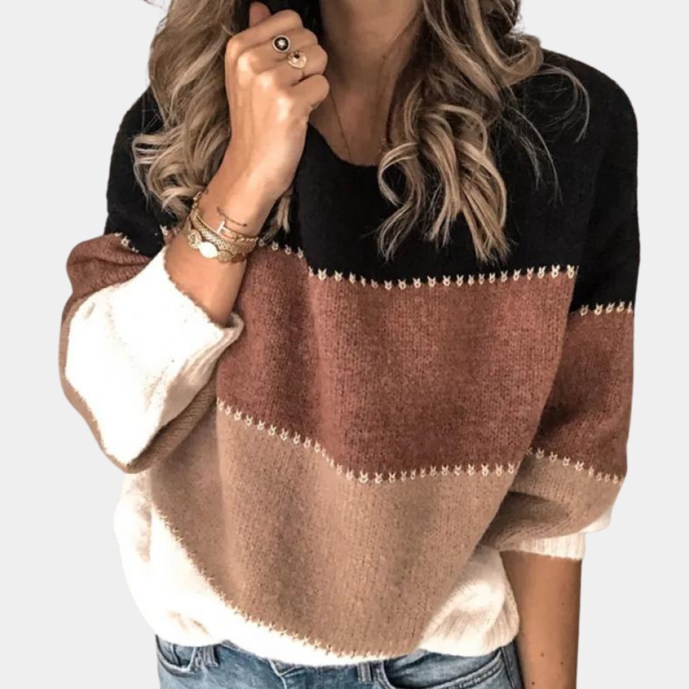 Claire - Elegant stribet sweater til kvinder