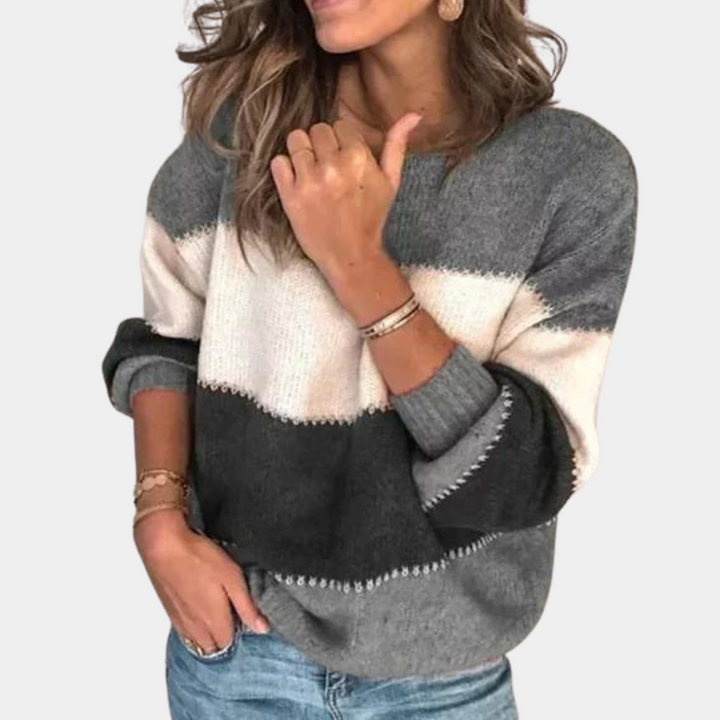 Claire - Elegant stribet sweater til kvinder