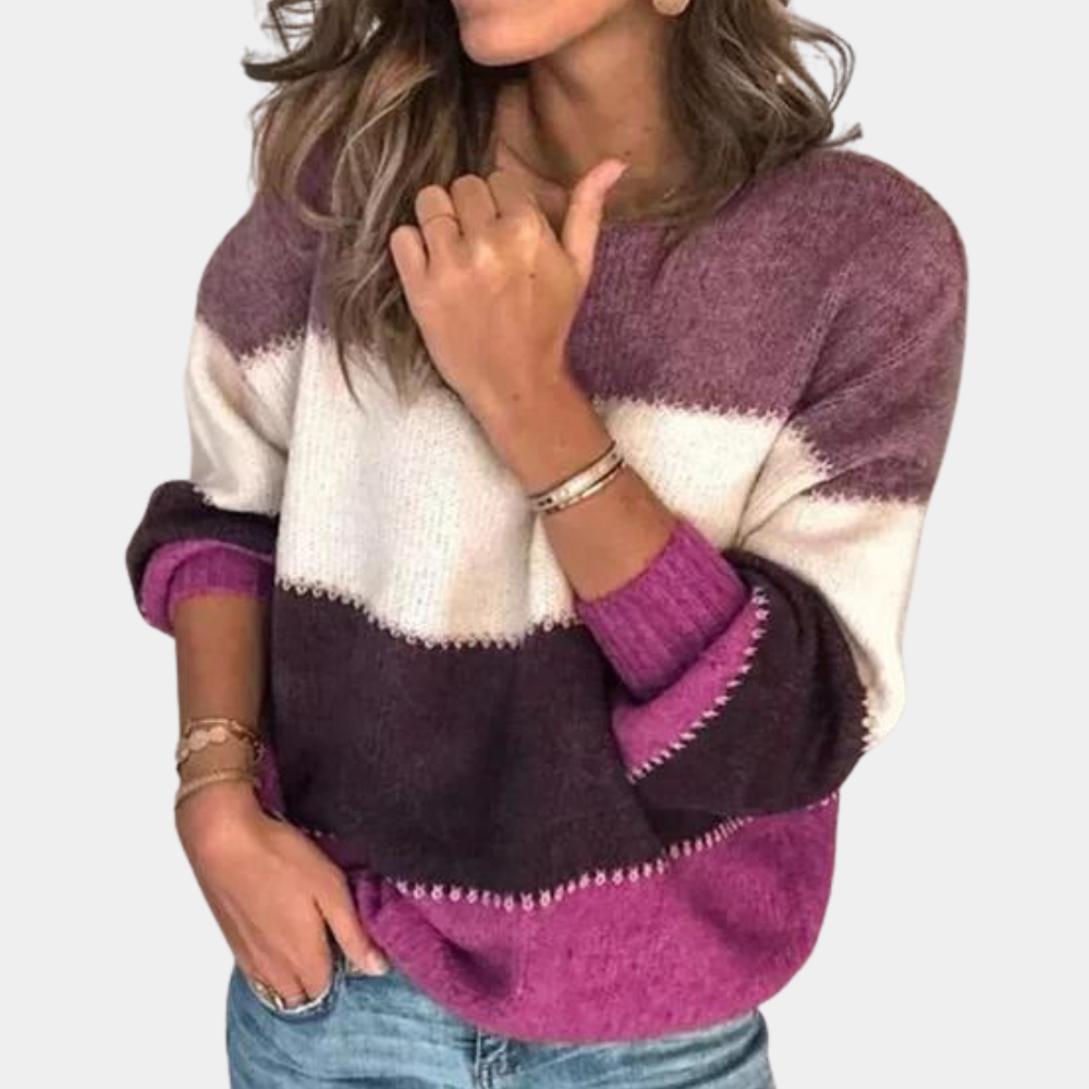 Claire - Elegant stribet sweater til kvinder