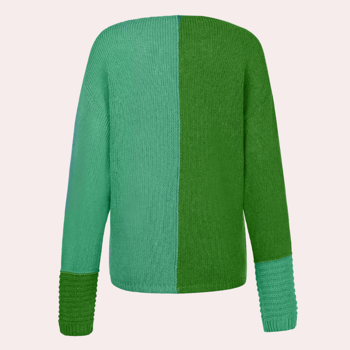 Stilfuld color block-sweater til kvinder