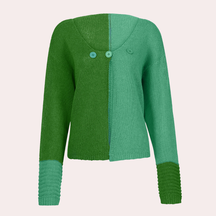 Stilfuld color block-sweater til kvinder