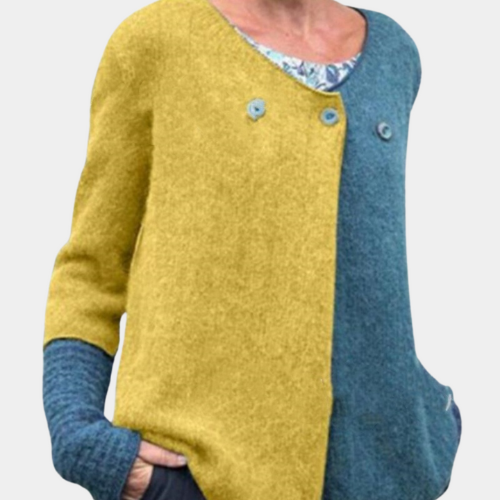 Stilfuld color block-sweater til kvinder