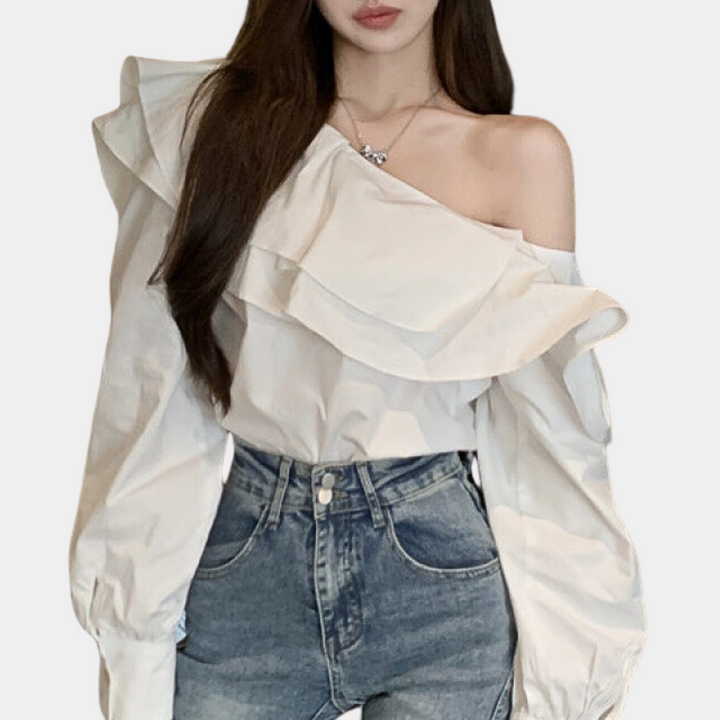 Off-shoulder bluse til kvinder