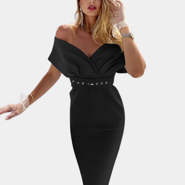 Tonia - Elegant off-shoulder aftenkjole til kvinder