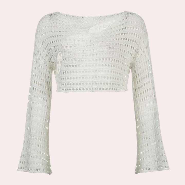 Moderne strikket crop top til kvinder