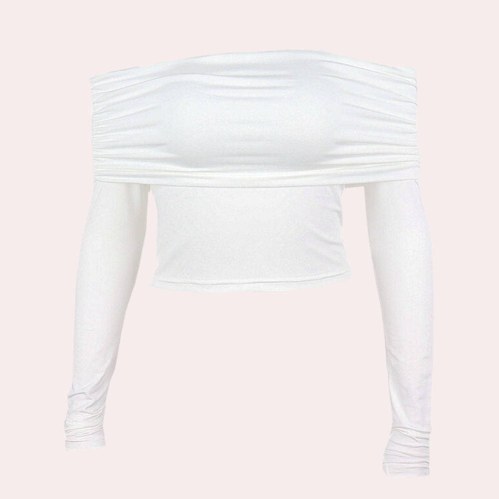 Langærmet off-shoulder top til kvinder