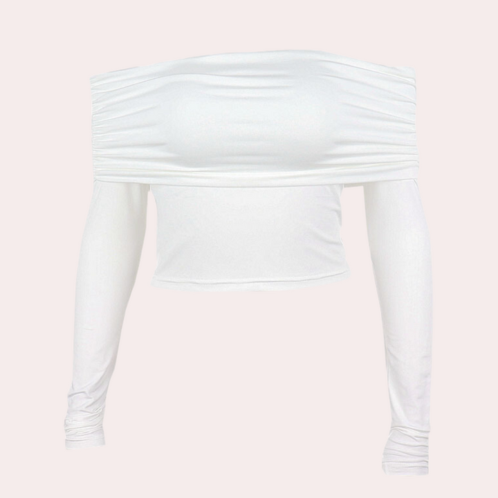 Langærmet off-shoulder top til kvinder