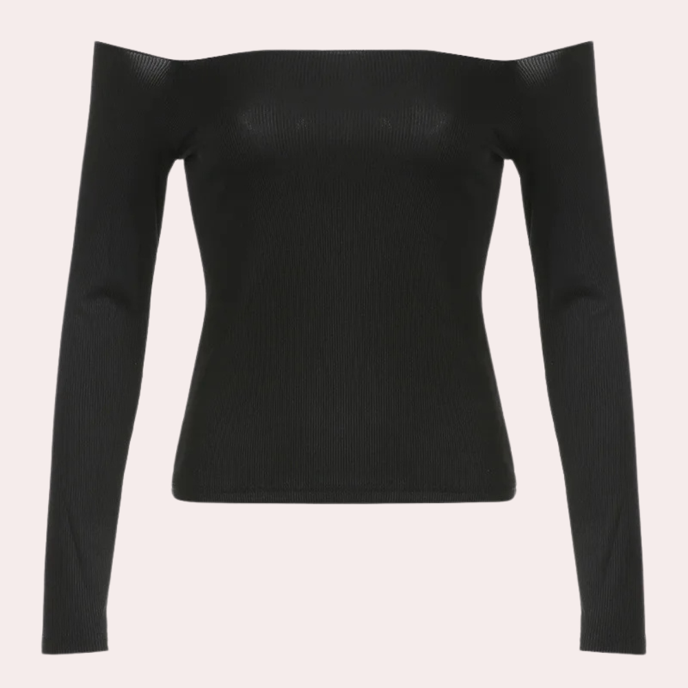 Langærmet off-shoulder top til kvinder