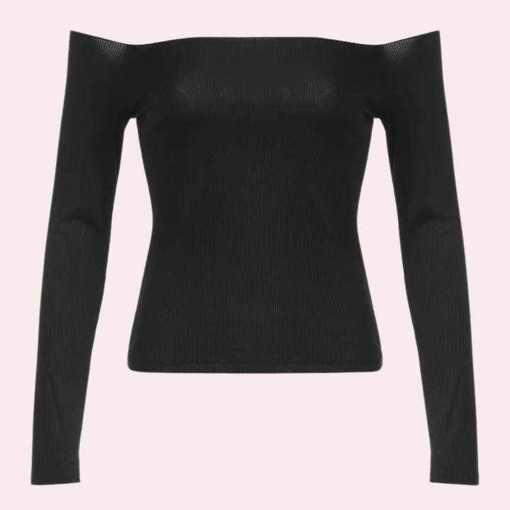 Langærmet off-shoulder top til kvinder