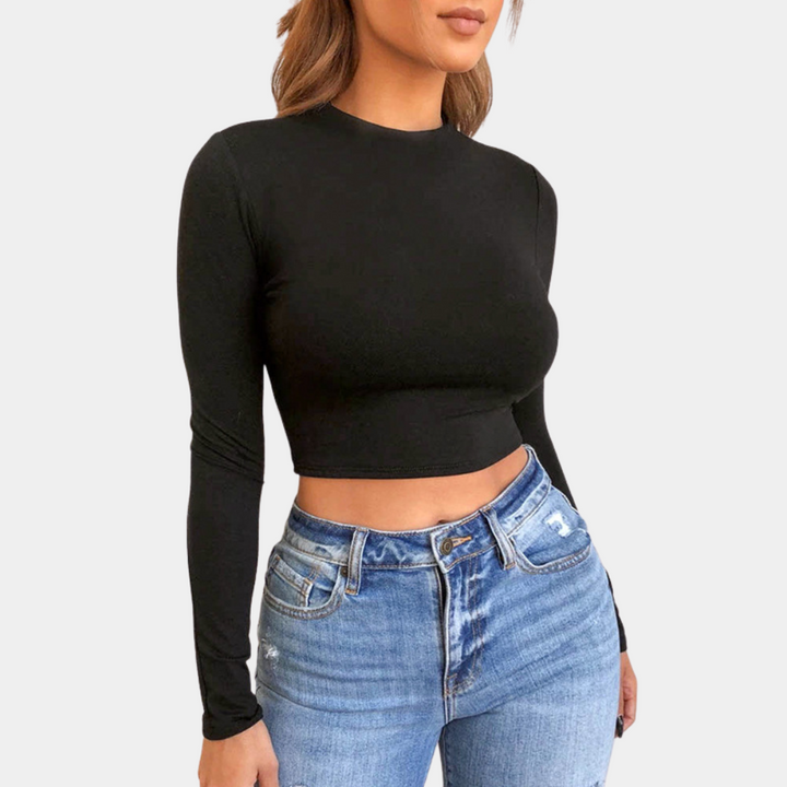 Langærmet crop top til kvinder