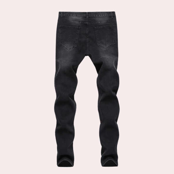 Pietro - Moderne jeans til mænd med malet design