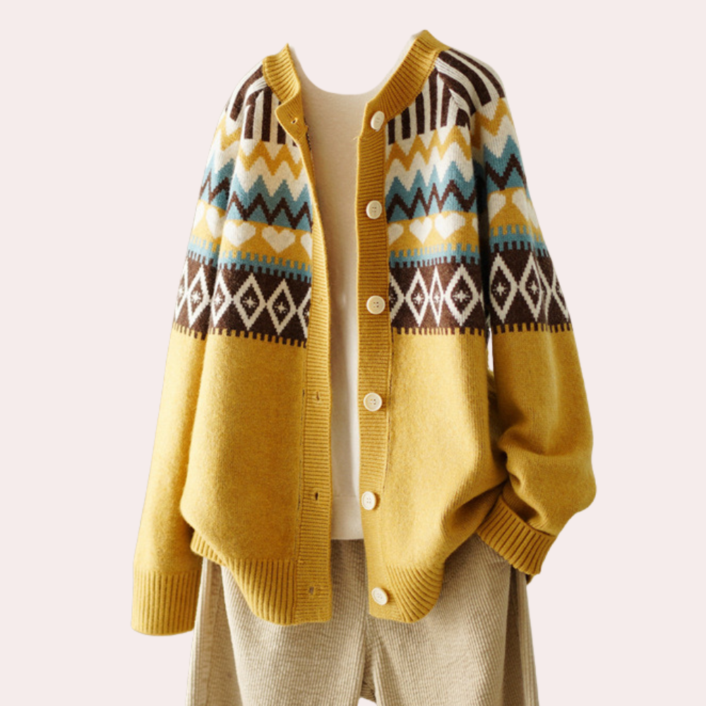 Osana - Stilfuld Vintage Cardigan til Kvinder