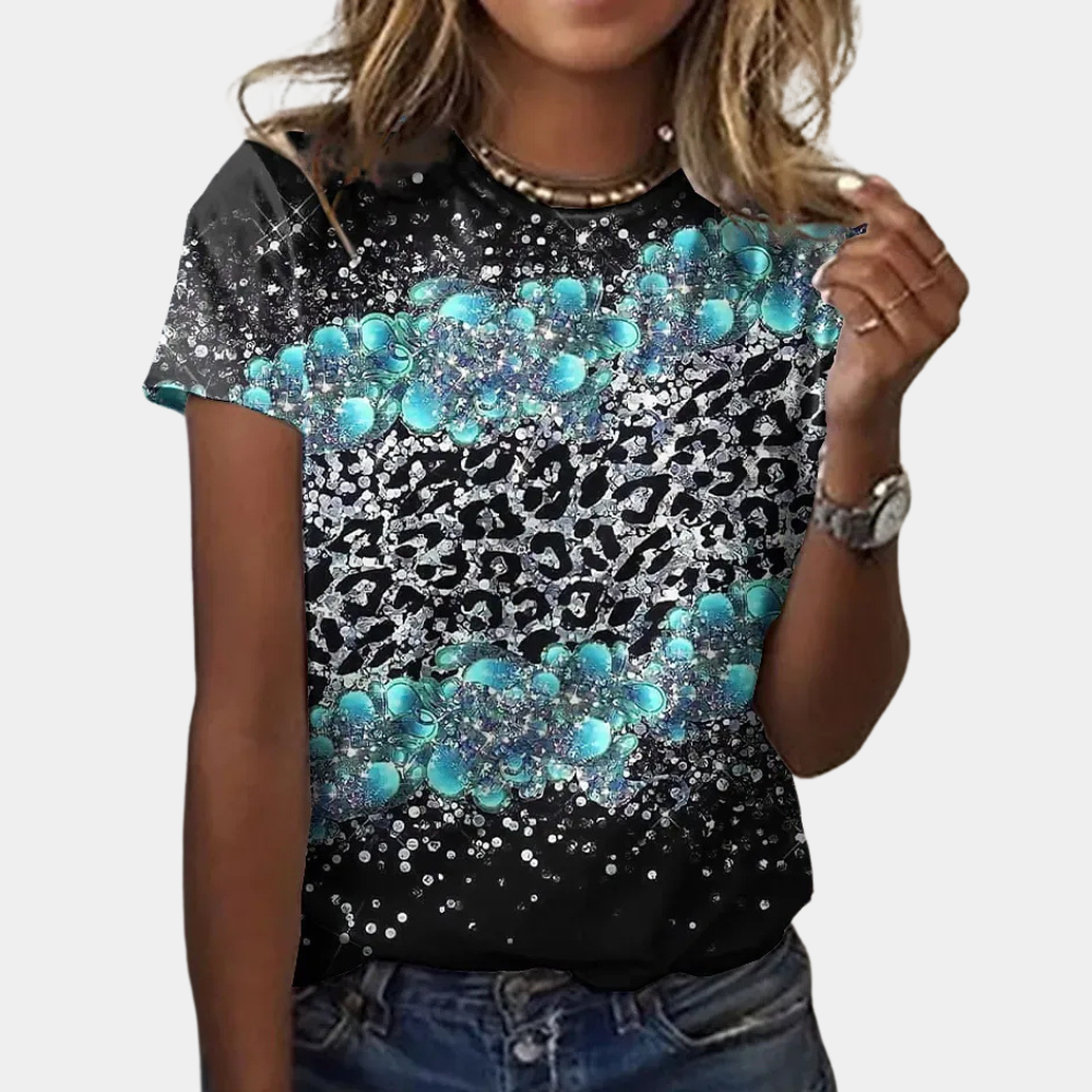 Florinda - Sommer-T-shirt med Unikke Farveprints