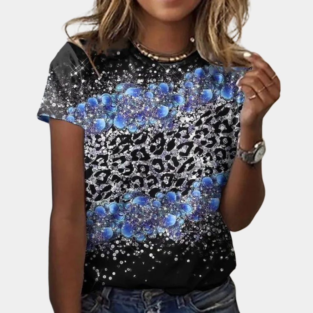 Florinda - Sommer-T-shirt med Unikke Farveprints