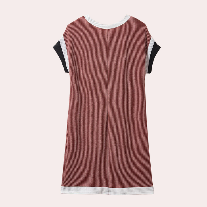 Henriqua - Trendy stribet color block-minikjole til kvinder