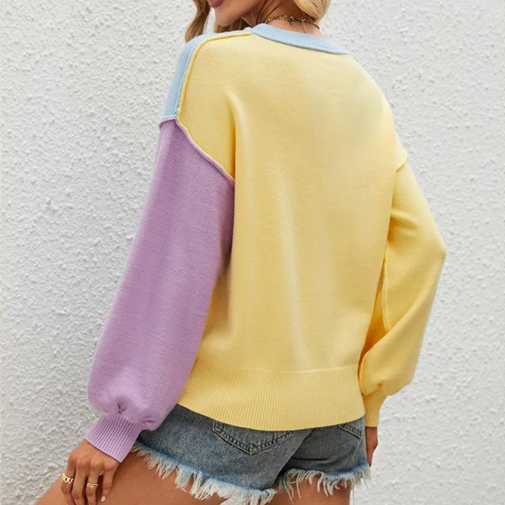 Alejandra - Legesyg Color Block Sweater til Kvinder