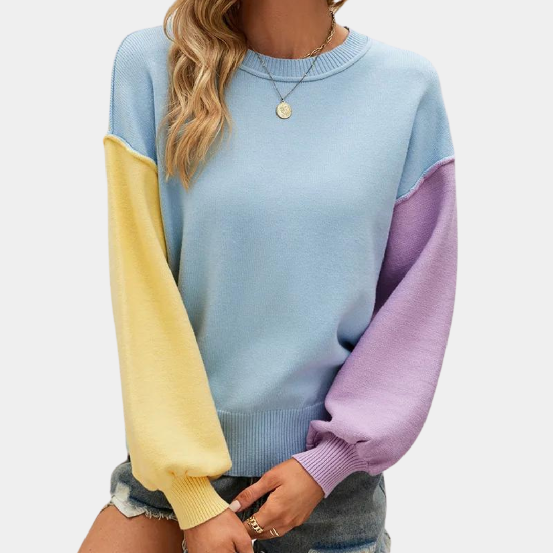 Alejandra - Legesyg Color Block Sweater til Kvinder