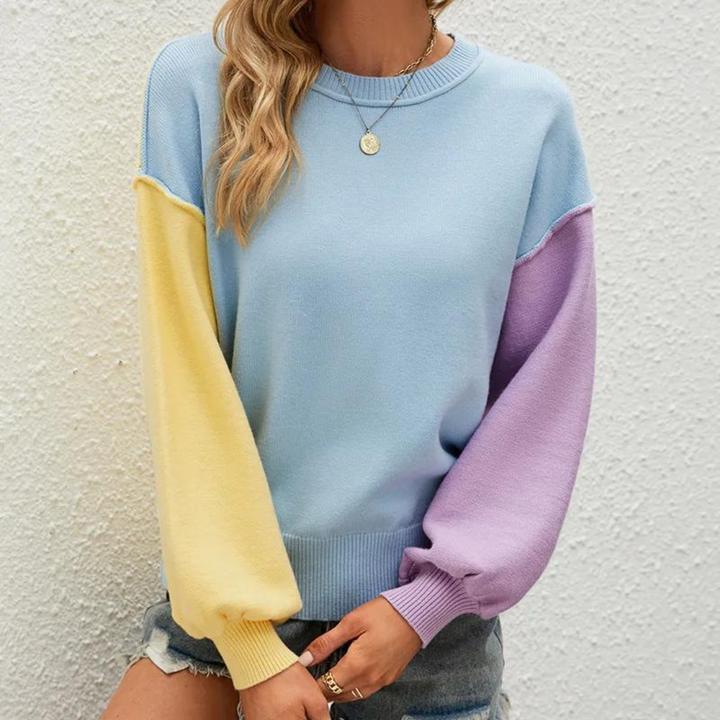 Alejandra - Legesyg Color Block Sweater til Kvinder