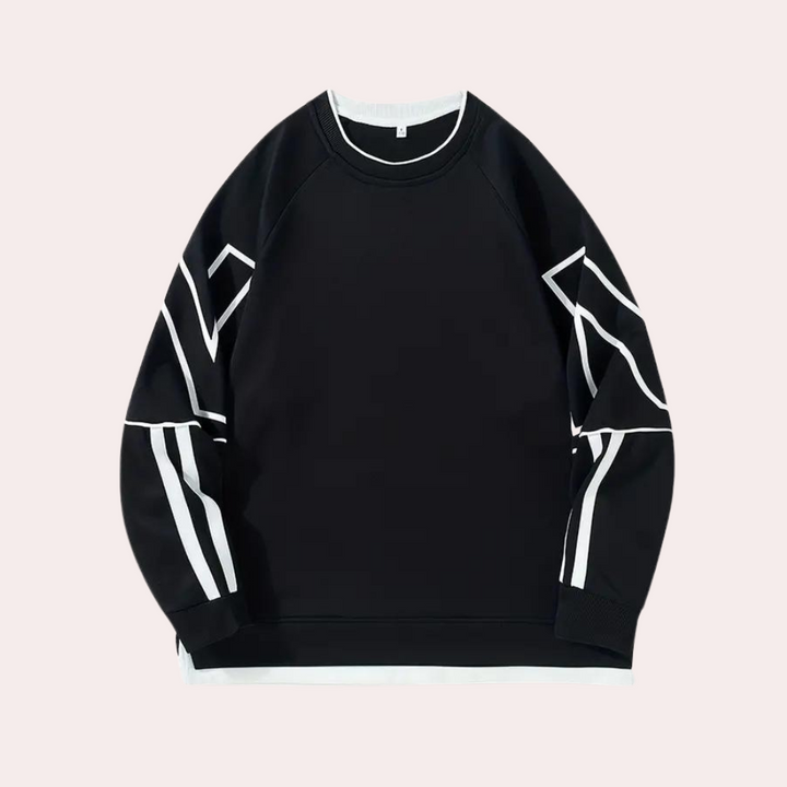 Zdravko - Geometrisk stribet sweater til mænd