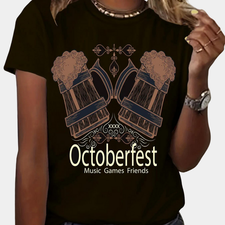 Agnieszka - Trykt Oktoberfest t-shirt til kvinder