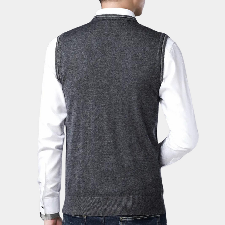 Kostas – Casual V-hals sweatervest til mænd