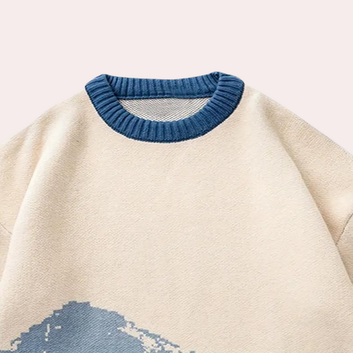 Godelief - Løstsiddende sweater med rund hals til mænd