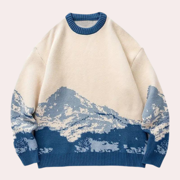 Godelief - Løstsiddende sweater med rund hals til mænd