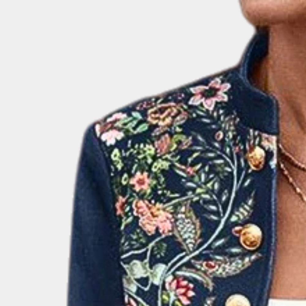 Iona - Feminin blazer med blomsterprint