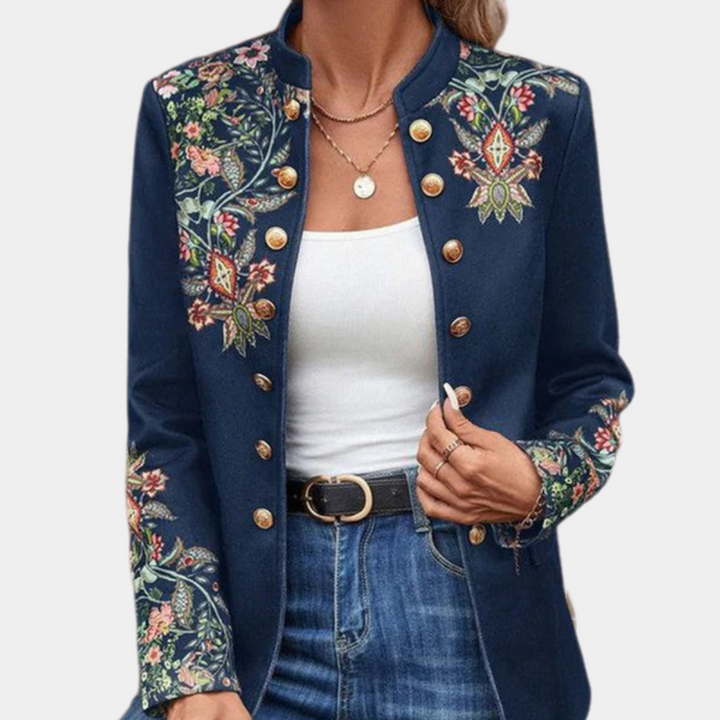 Iona - Feminin blazer med blomsterprint