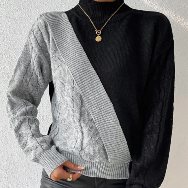 Dorottya - Stilfuld asymmetrisk strikket sweater til kvinder