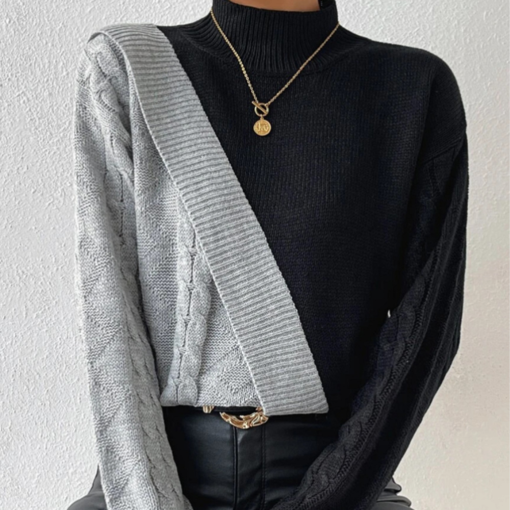 Dorottya - Stilfuld asymmetrisk strikket sweater til kvinder