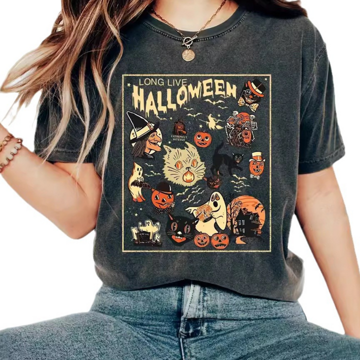 Jazmina - Halloween T-shirt med rund hals til kvinder