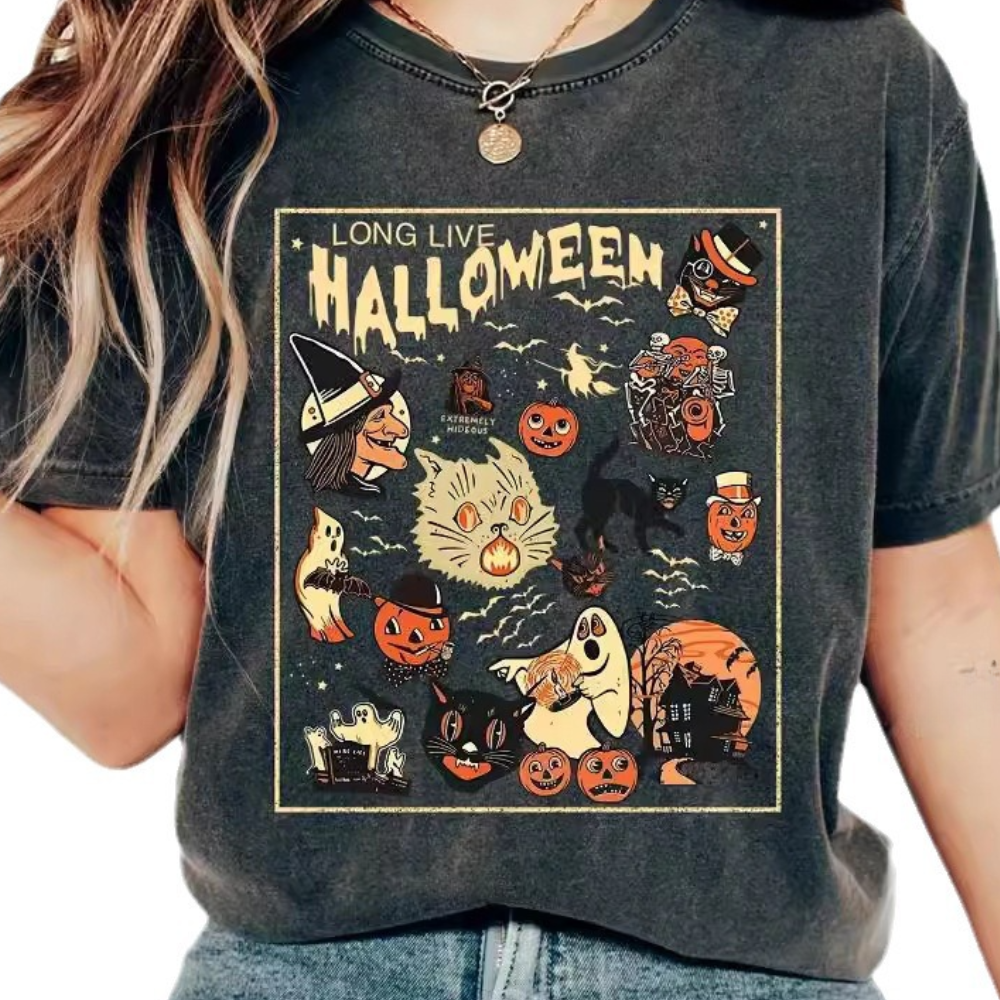 Jazmina - Halloween T-shirt med rund hals til kvinder