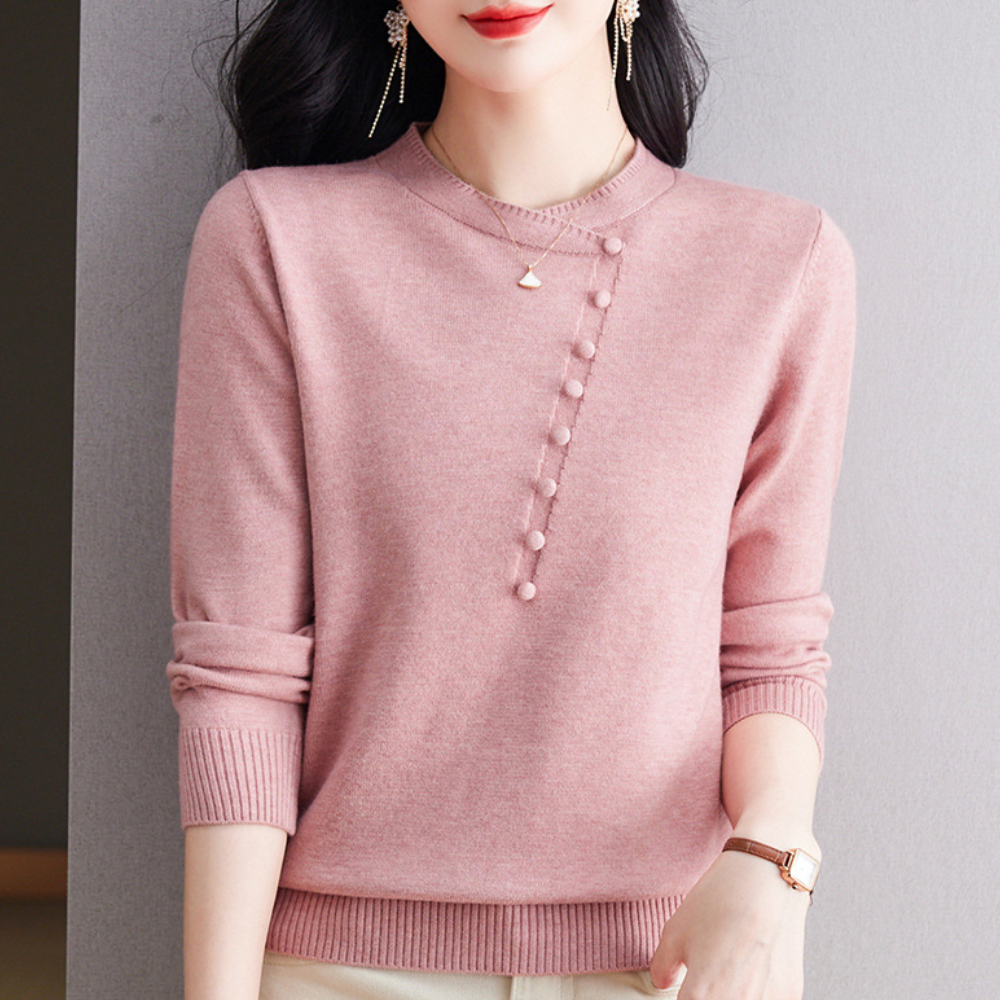 Gergana - Stilfuld sweater med mock neck til kvinder