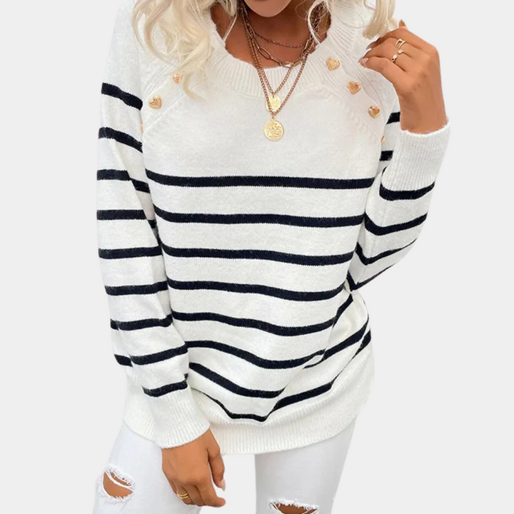 LIYA - Moderne Stribet Sweater til Damer