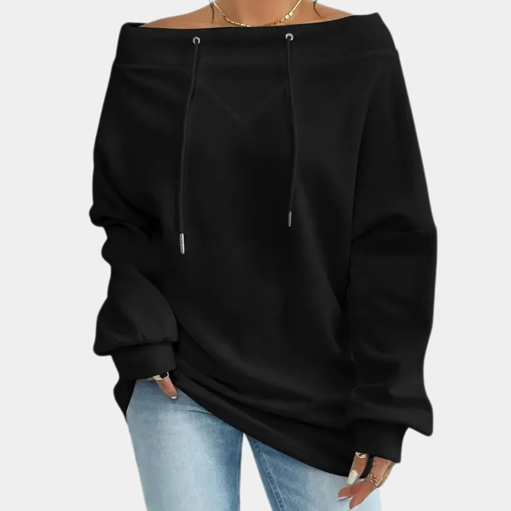 EDNA - Moderigtig Sweatshirt med Udsat Skuldre til Kvinder