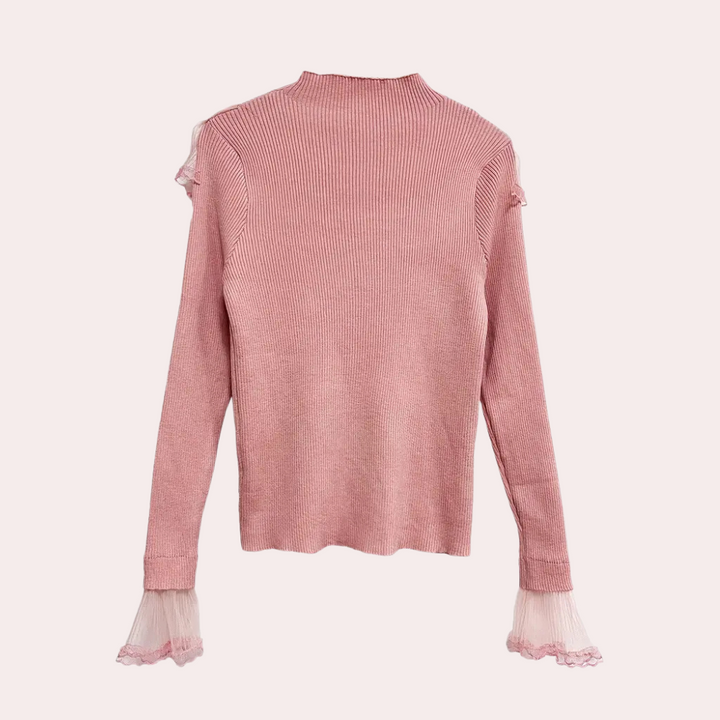 KATRESA - Elegant Blonde Ruffle Sweater til Damer