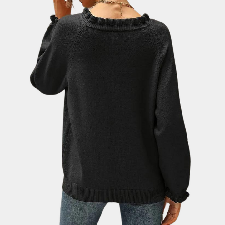 ANN - Elegant Flæse Sweater til Damer