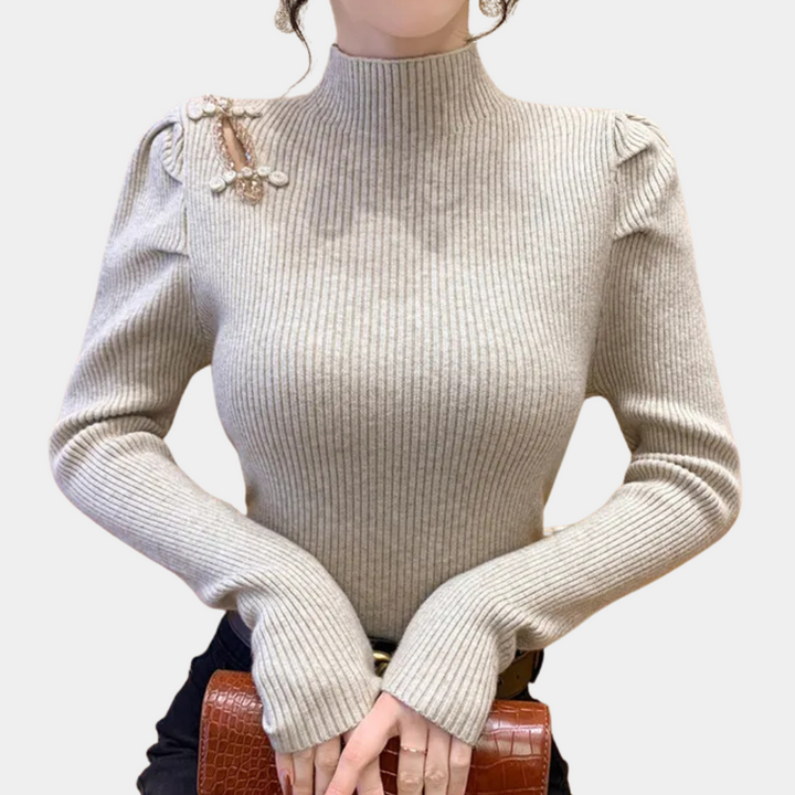 ELYSA - Elegant Ribbede Sweater til Kvinder