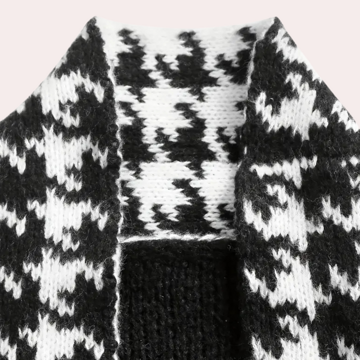 PIERS - Stilfuld Houndstooth Cardigan til Mænd