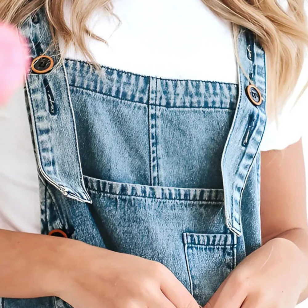 KATHRYN - Sænkede denim-overall til kvinder