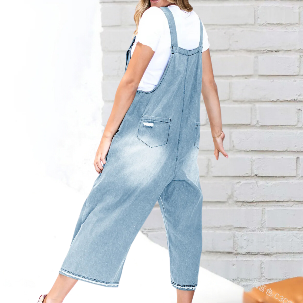 KATHRYN - Sænkede denim-overall til kvinder